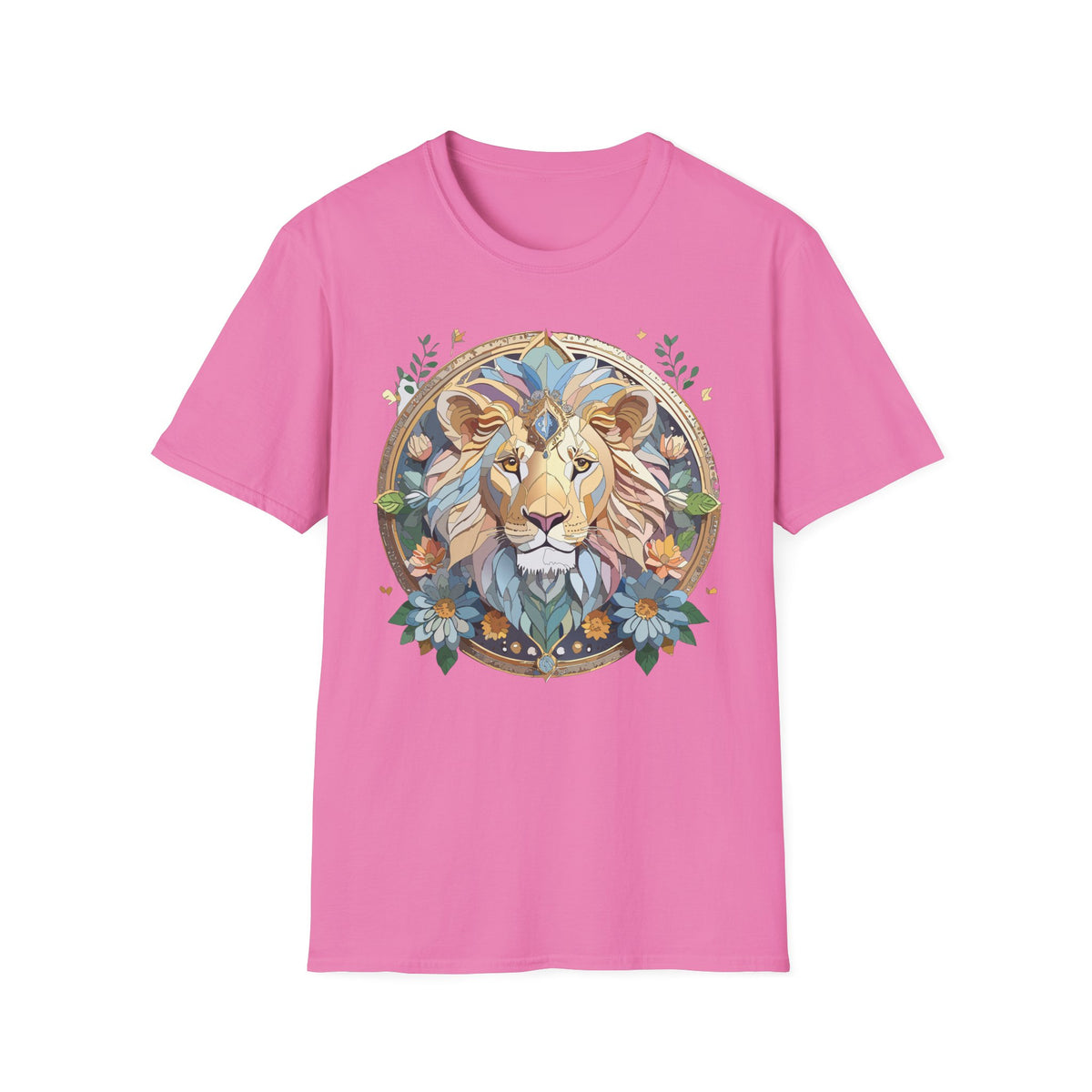 Boho Geometric Lion Tee | Lion Face T-Shirt, Bohemian Animal Graphic