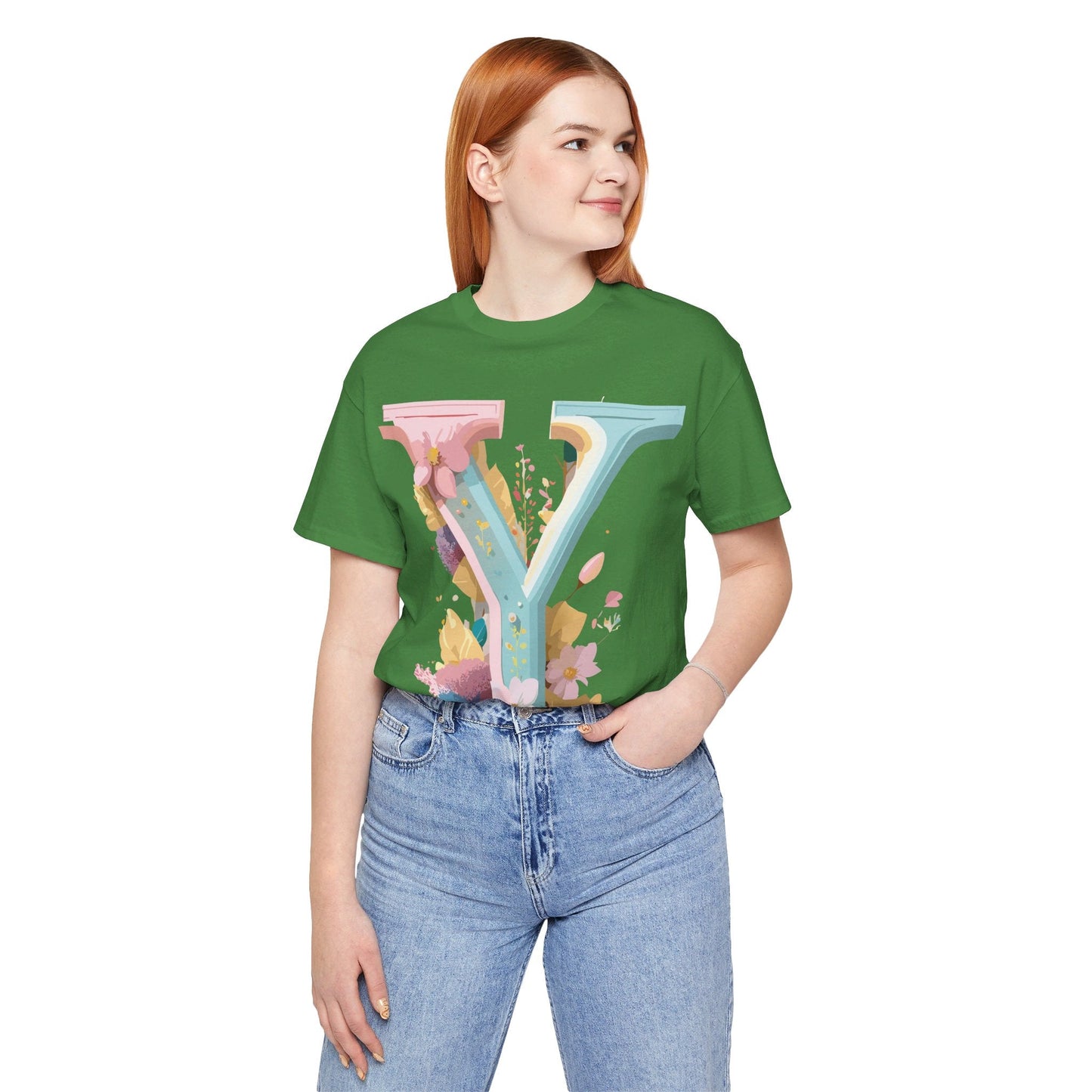Letter Y Shirt Unisex Graphic Tee Vintage Inspired Artwork Adelpha Short Sleeve Design