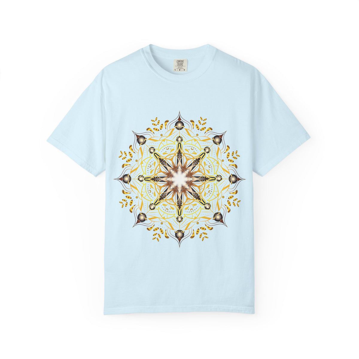 Unisex Garment Dyed Cotton T-Shirt with Mandala Graphic Design