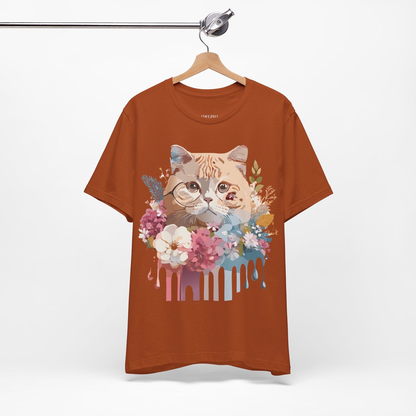 Cat Graphic Tee Unisex Short Sleeve Vintage Inspired Art Design Adelpha
