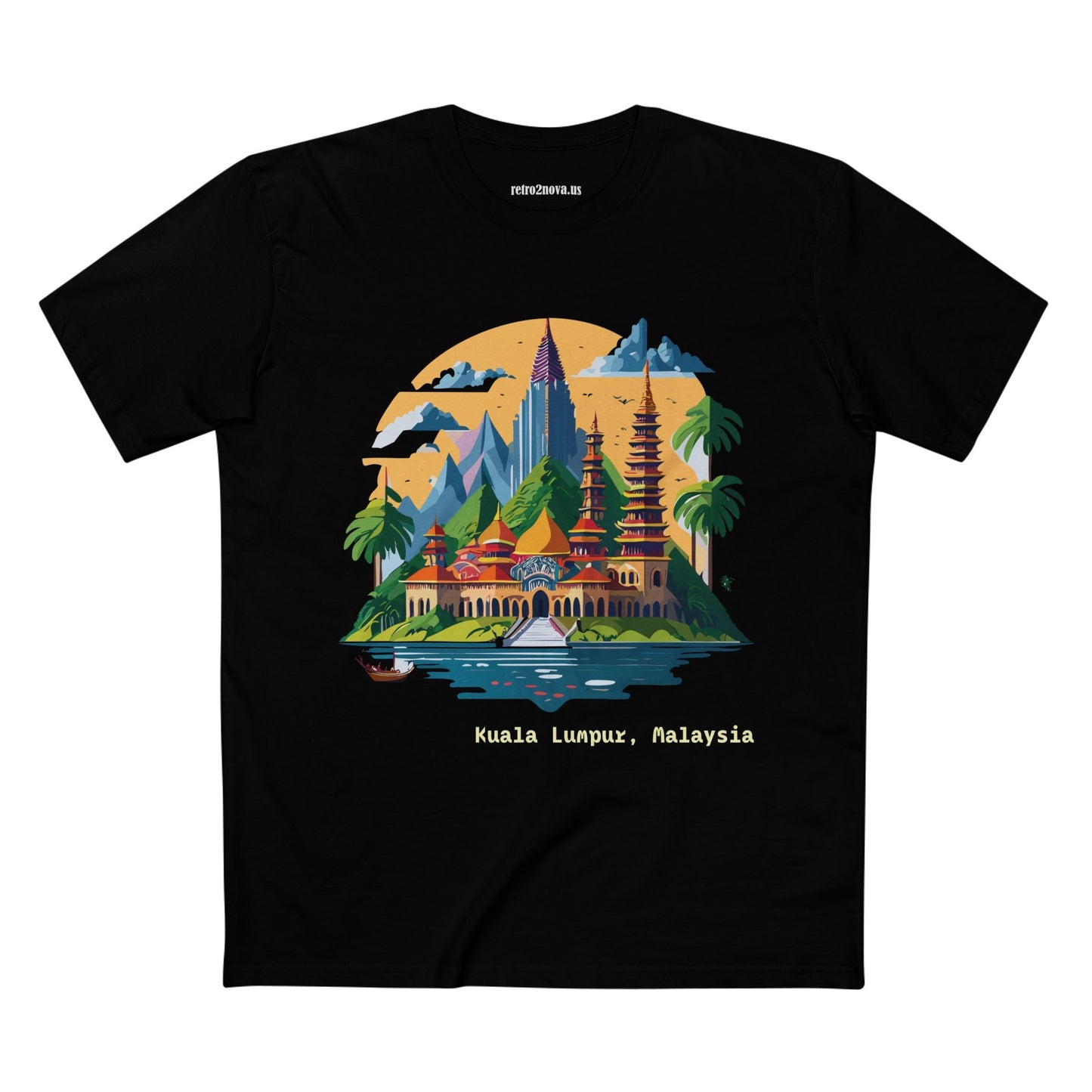Travel Shirt Kuala Lumpur Tourist Shirt Unisex Premium Cotton Art Tee Retro2Nova Original Design