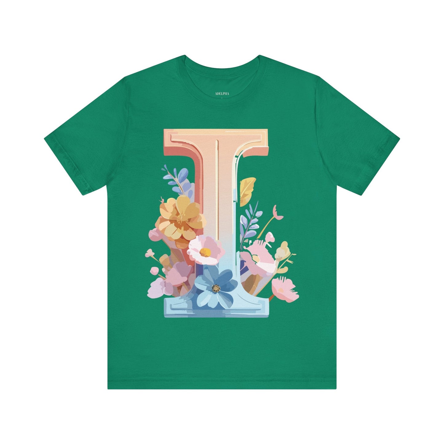Letter I Shirt Graphic Tee Unisex Vintage Inspired Adelpha Art Design Short Sleeve Tee