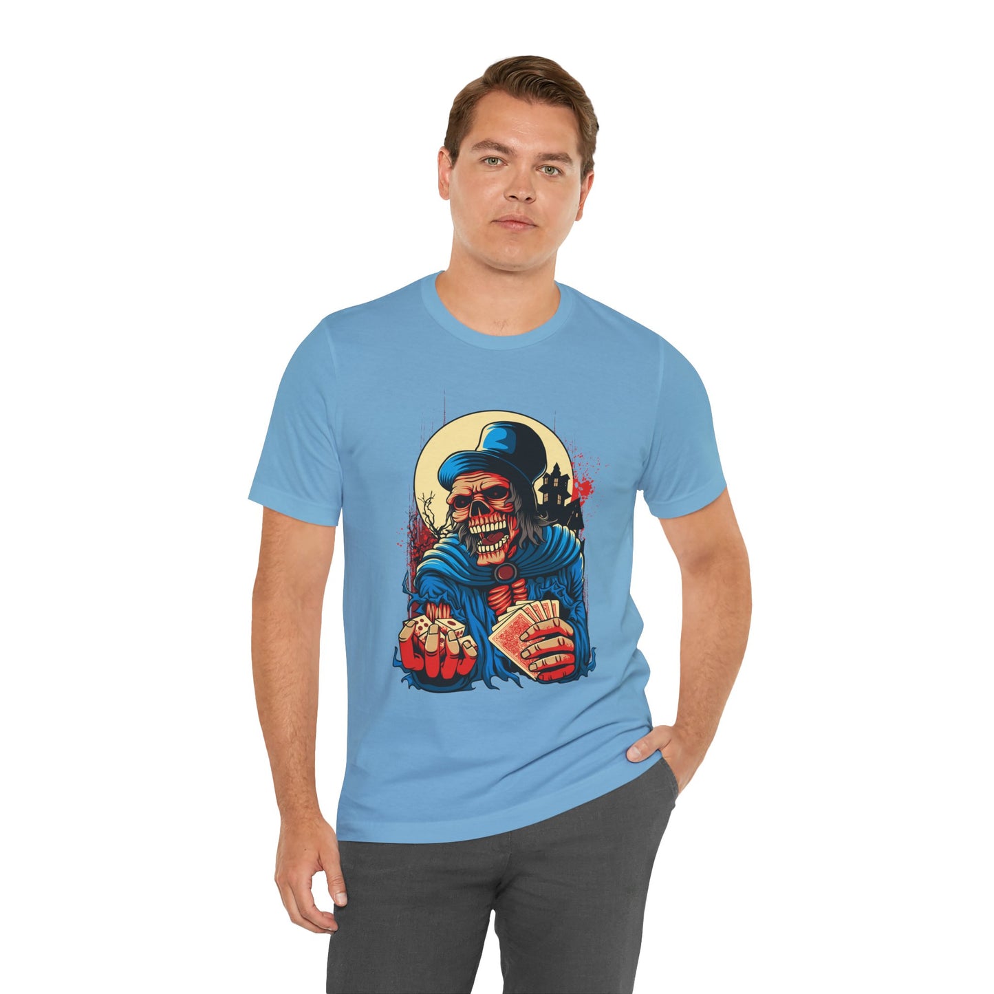 Skull Graphic Design Tee, Skull Shirt, Vintage Tees, Art Design T-Shirt, Graphic Tee, Art Shirts - 1