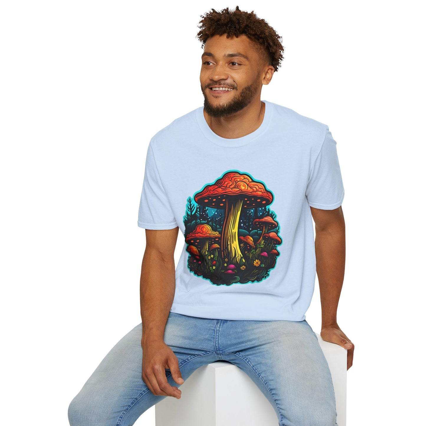 Mashroom Tee Shirt Unisex Softstyle 64000 With Funny Mashroom Fungus Graphic Design