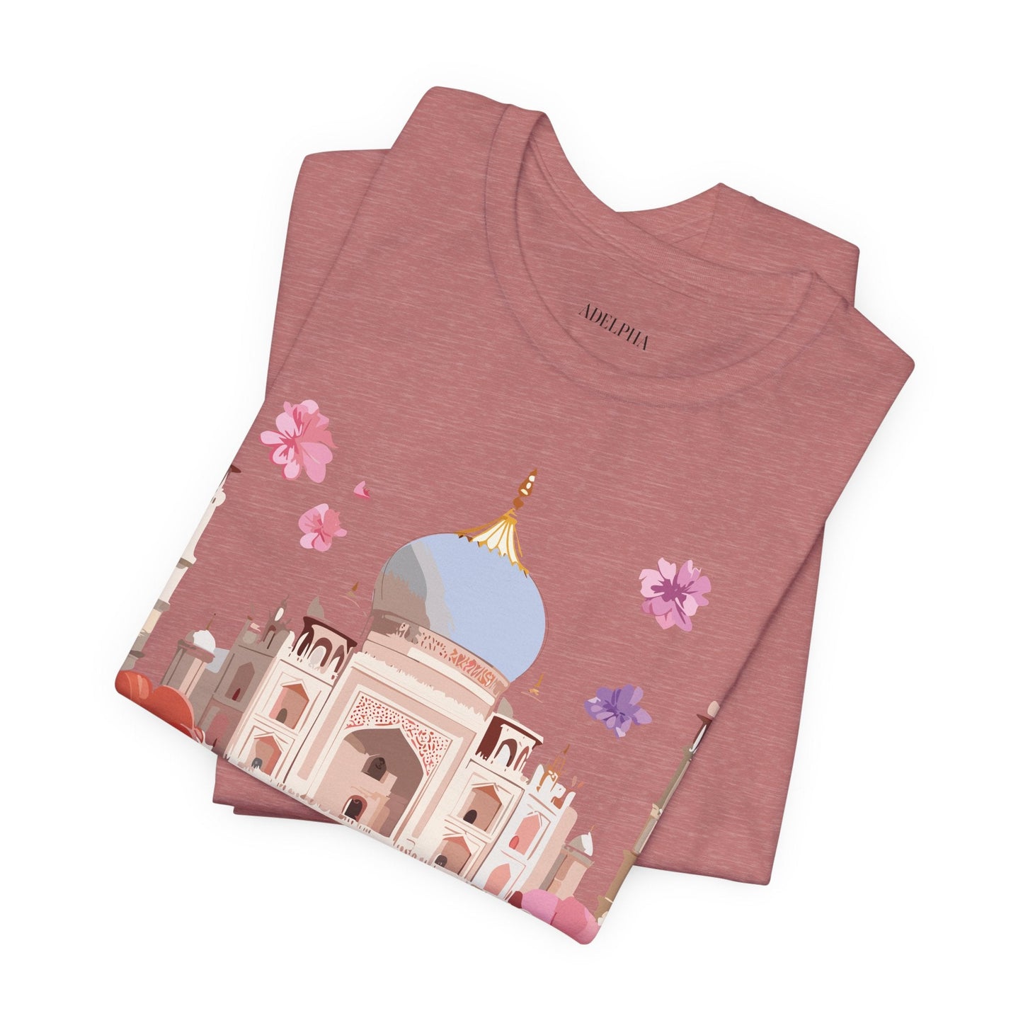 Taj Mahal Graphic Tee Unisex Short Sleeve Shirt By Adelpha With Vintage Inspired Artwork