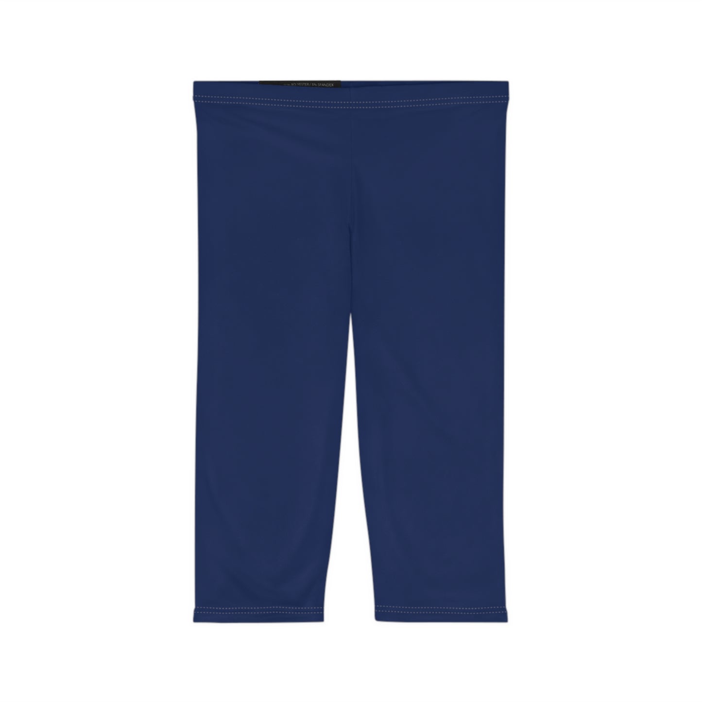 Twilight Indigo Blue Color Women's Brushed Suede Poly Span Casual Capri Leggings XS-2XL