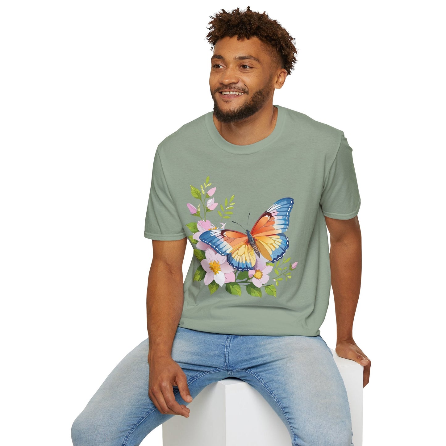 Butterfly T Shirt Unisex Monarch Design Gildan Softstyle 64000 Ring Spun Cotton Tee