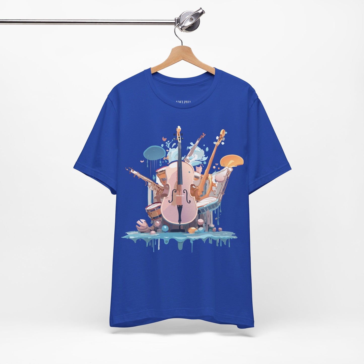 Music Graphic Unisex 100 Cotton Vintage Art with Musical Elements Tee 81