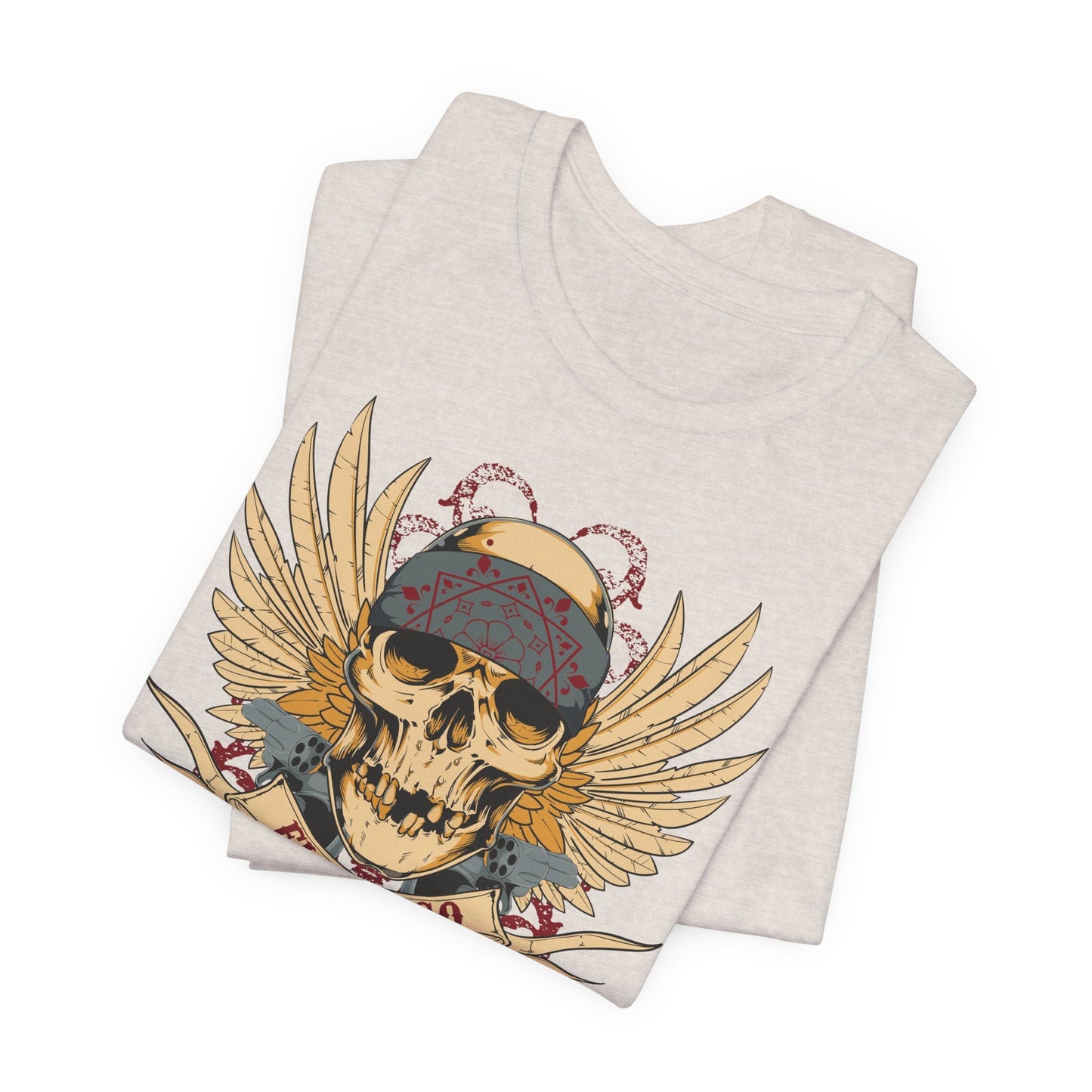 El Gringo Skull with Wings T-Shirt Vintage Tattoo Style Art-53
