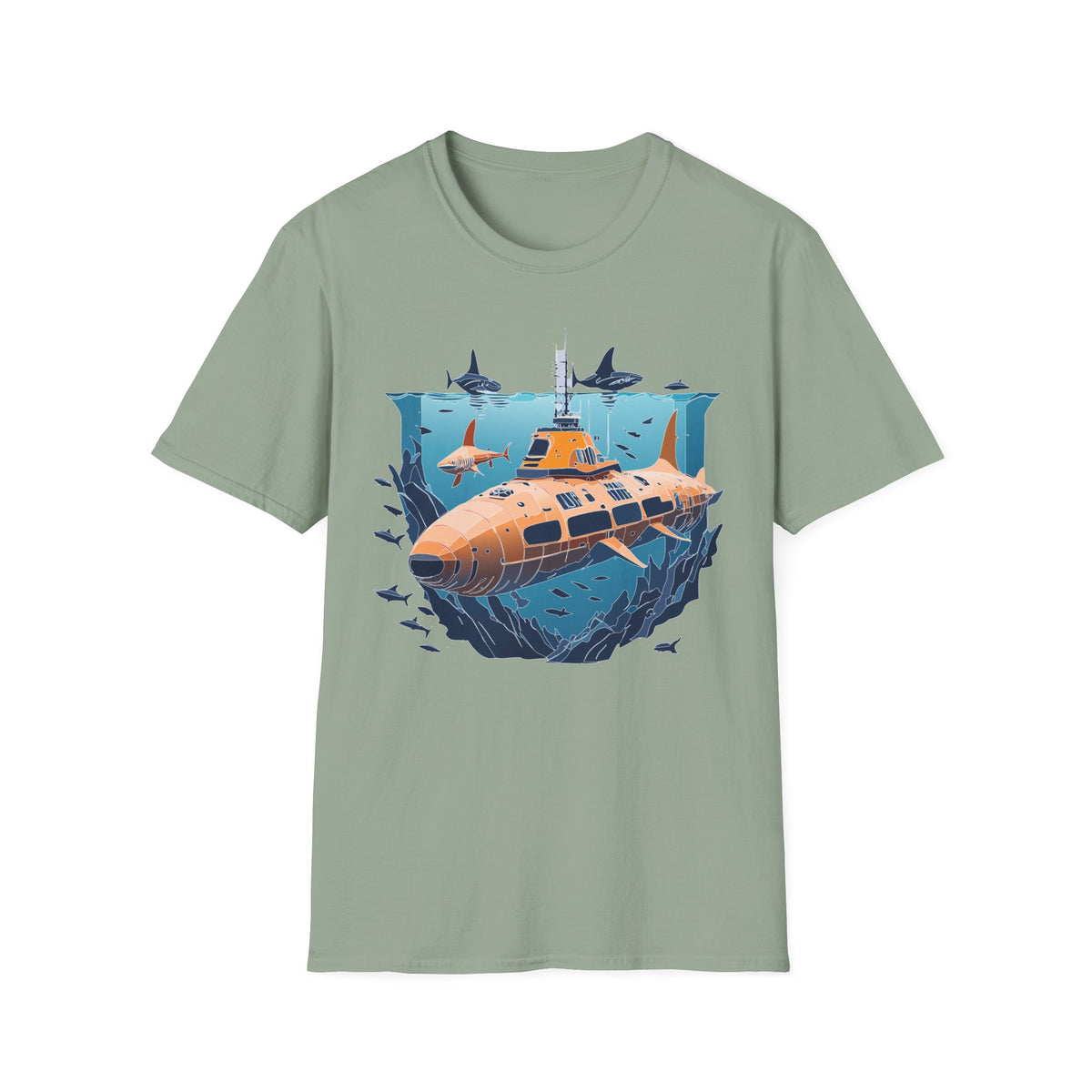 Ocean U boat Graphic Tee Gildan Unisex 100 Cotton Tee Shirt h42