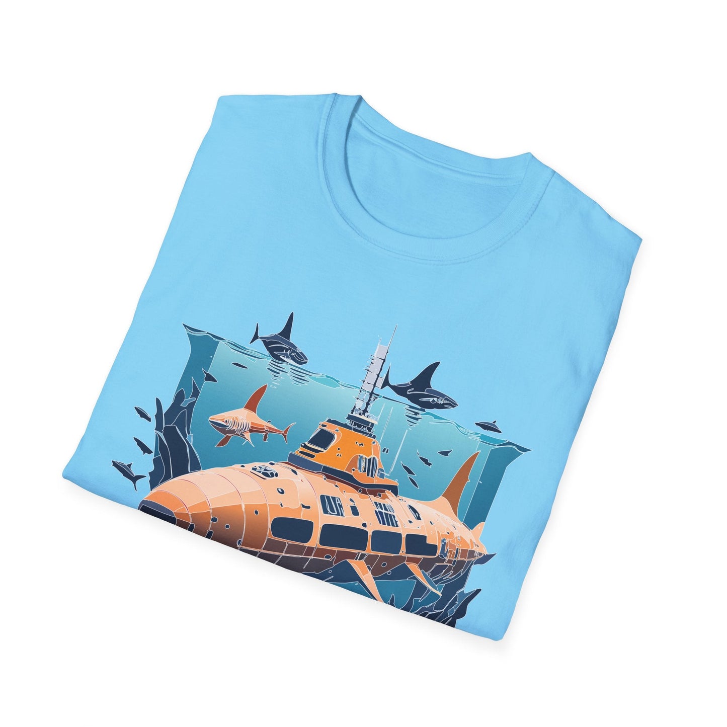 Ocean T Shirt Unisex Gildan Softstyle 64000 Ocean Theme Tee 100 Percent Cotton Fabric