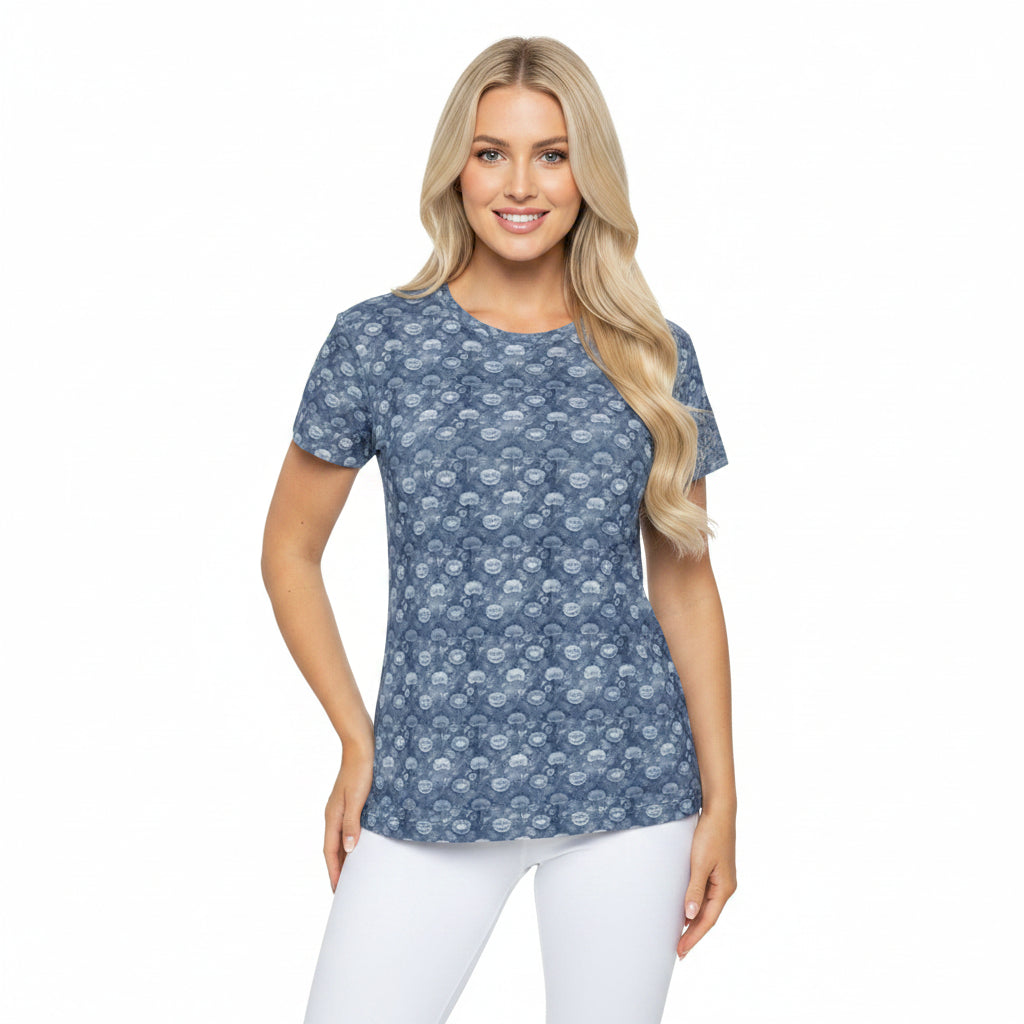 Women Poly T-Shirt with Floral Print