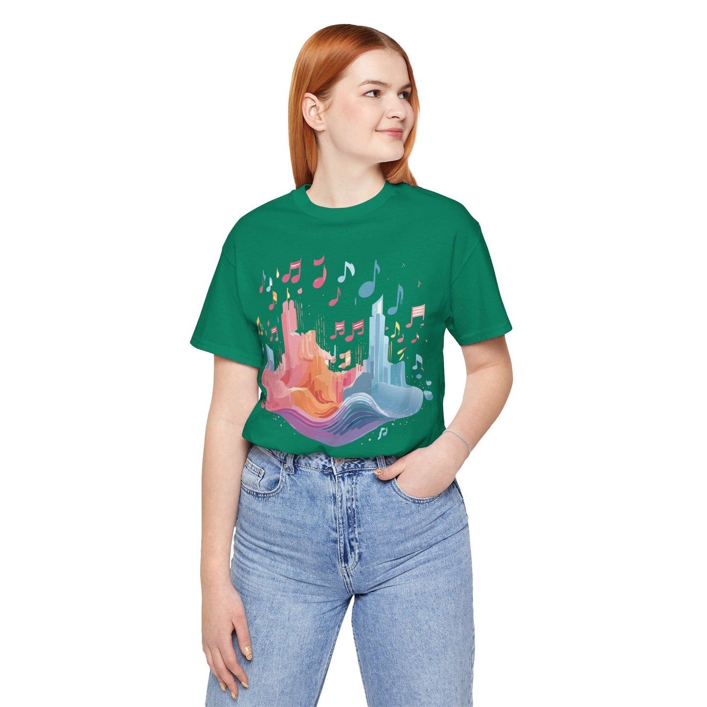 Music Graphic Unisex 100 Cotton Vintage Art with Musical Elements Tee 23