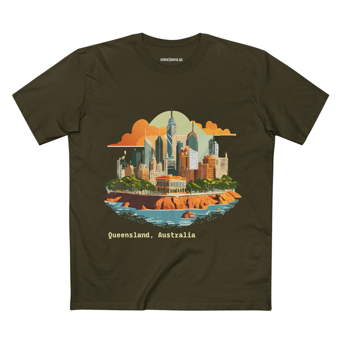 Queensland Australia skyline T-Shirt | Brisbane cityscape tee, coastal skyline design
