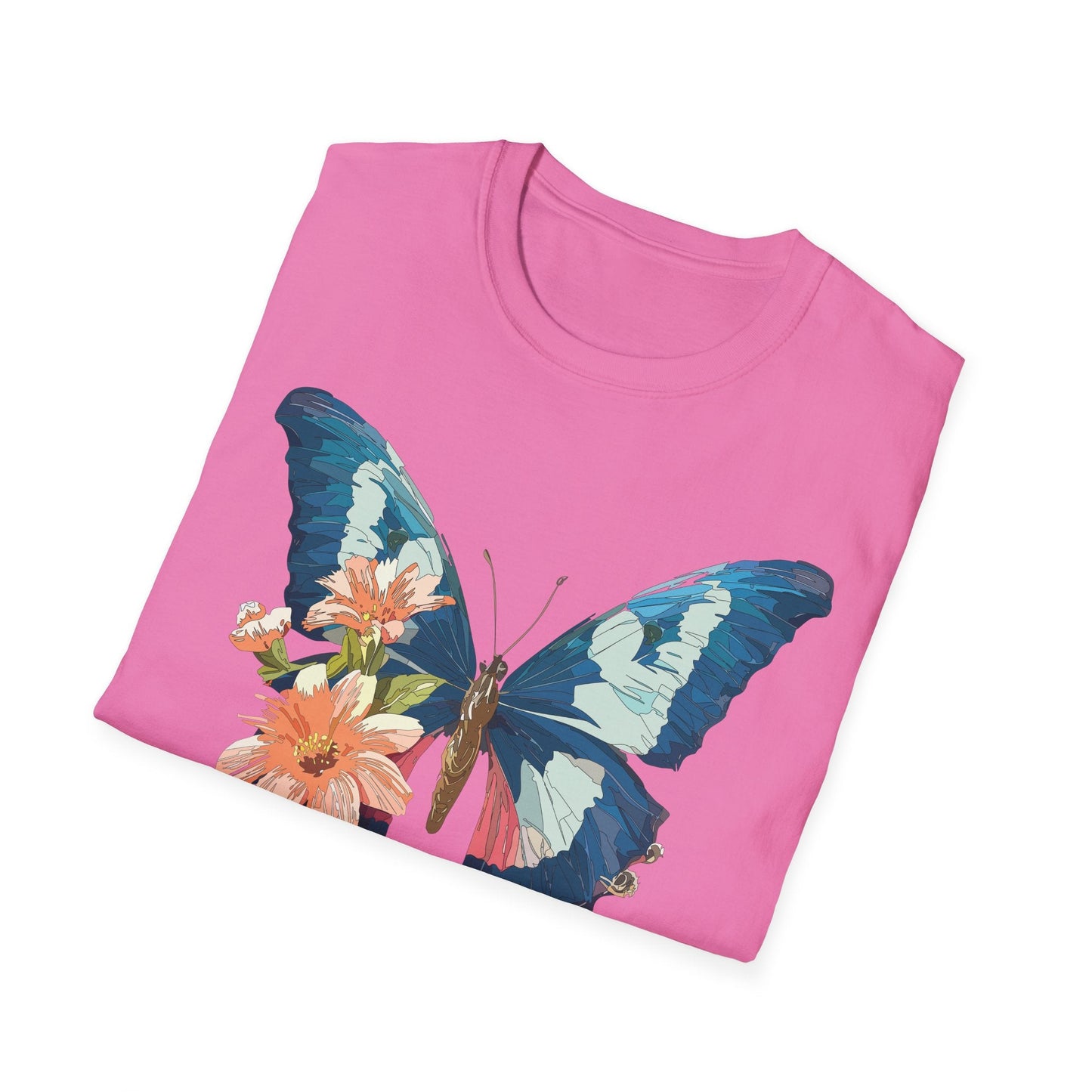 Butterfly Themed Unisex T Shirt Monarch Design Softstyle 64000 100 Cotton Tee For Everyday Comfort