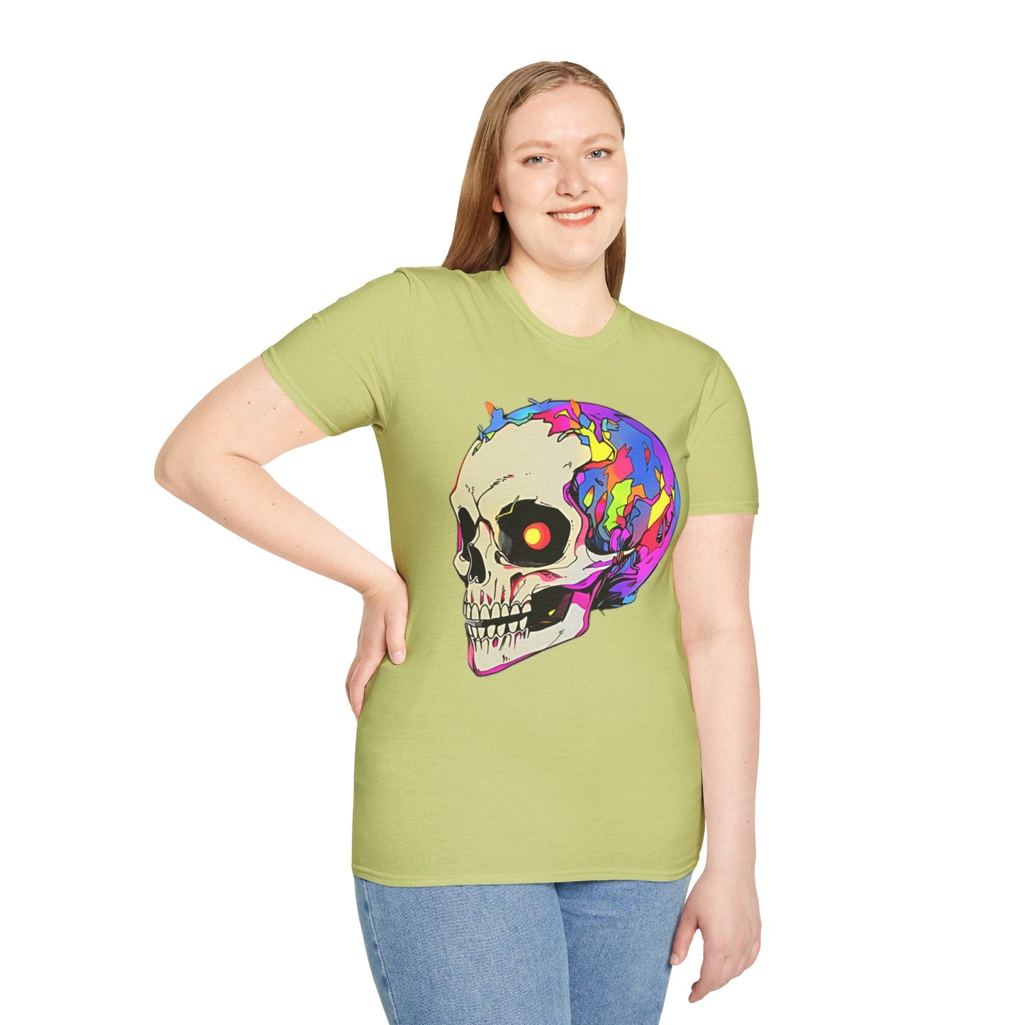 Skull Tee Shirt Unisex Skeleton Shirt Gildan Softstyle 64000 Short Sleeve Graphic Design