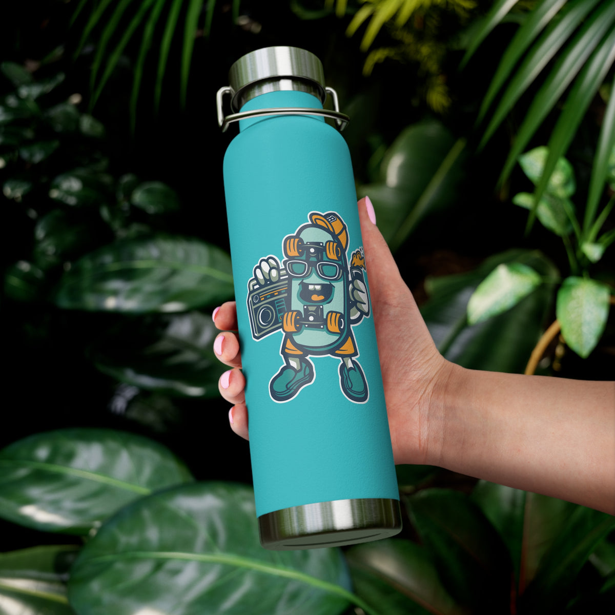 22oz Copper Insulated Water Bottle with Cartoon Design - CV57