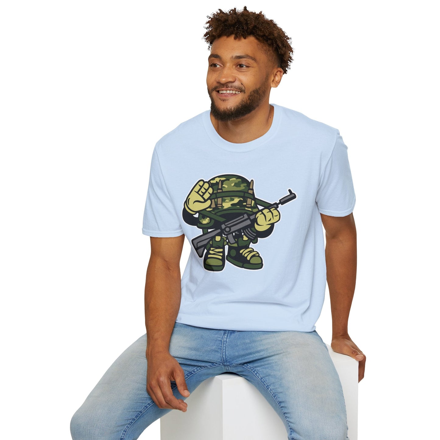 Cartoon T Shirt Animation Tee Funny Art Design Unisex Softstyle 64000 Lightweight Cotton Tee