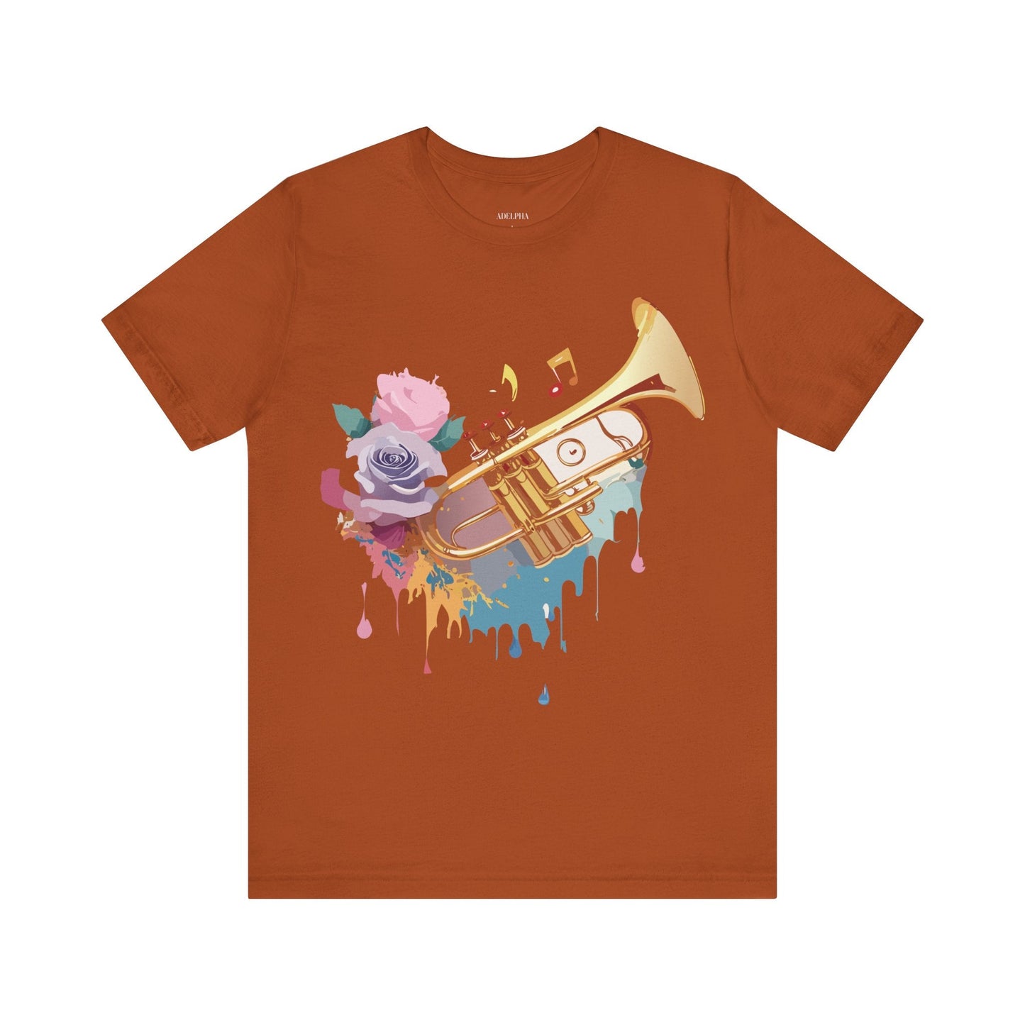 Music Graphic Unisex 100 Cotton Vintage Art with Musical Elements Tee 130