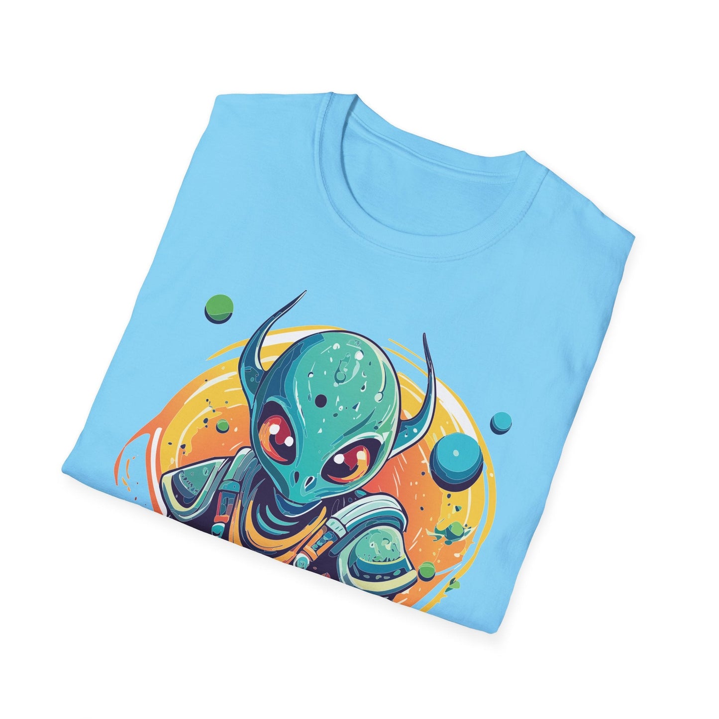 Alien Graphic Unisex Cotton Softstyle UFO Artwork Tee 13