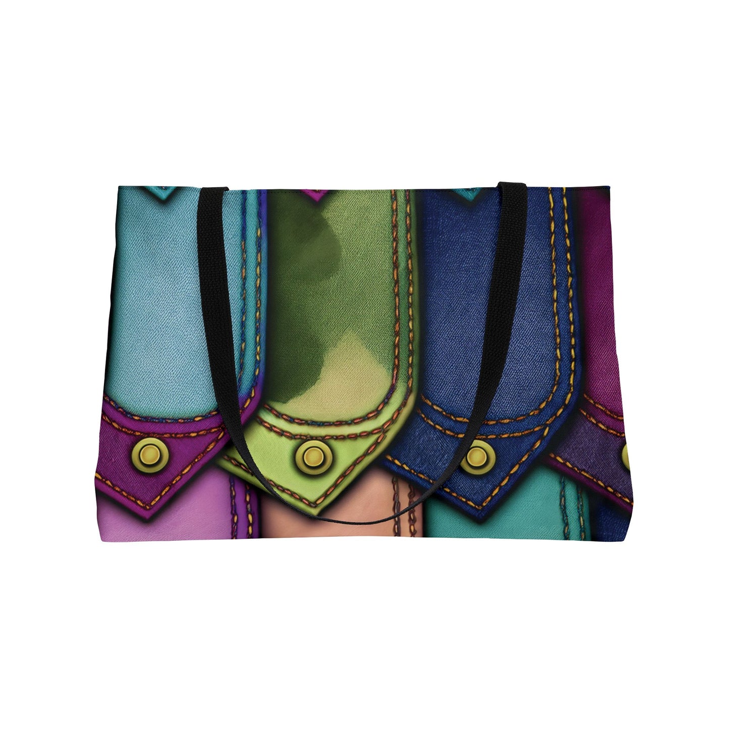 Denim Print Yoga Bag High-Quality 100% Spun Polyester 24x13 Canvas Gym Bag 47