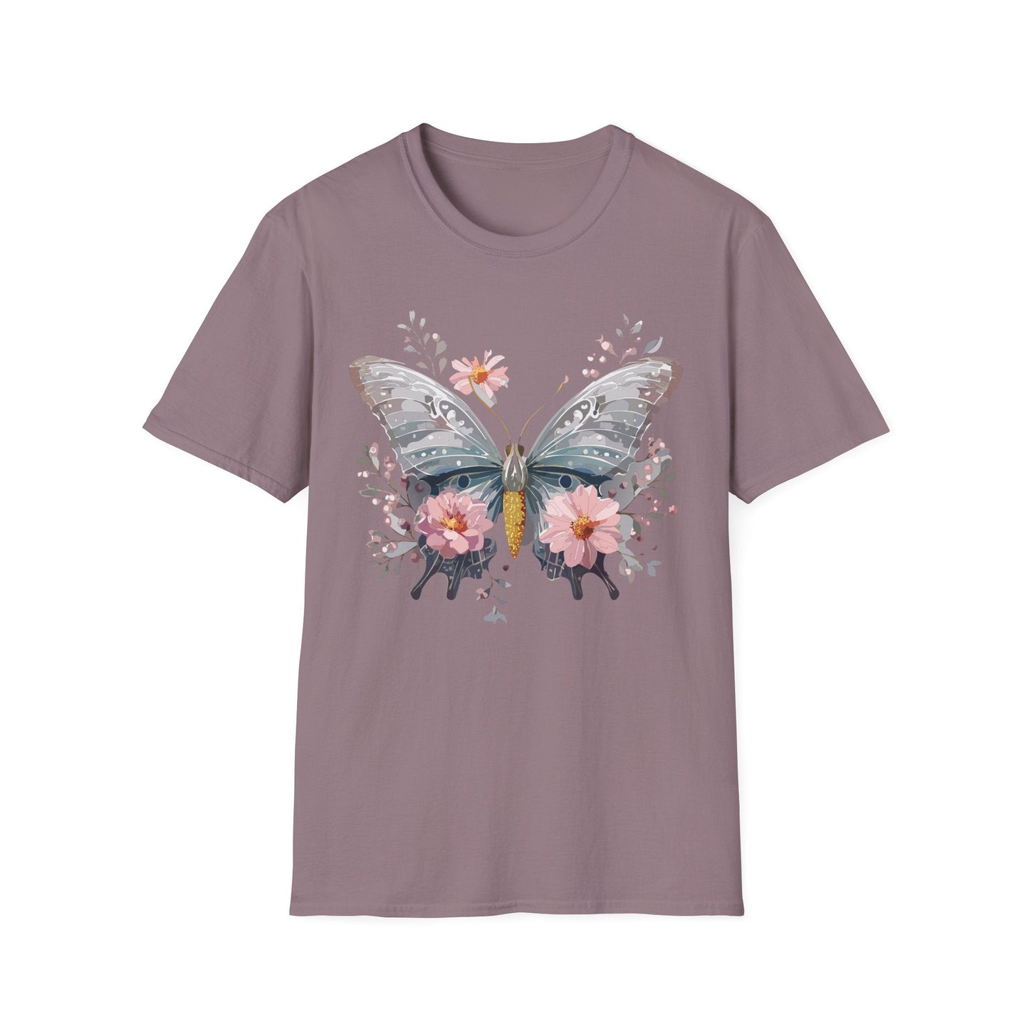Butterfly Themed Unisex T Shirt Softstyle Monarch Gildan 64000 Ring Spun Cotton Tee