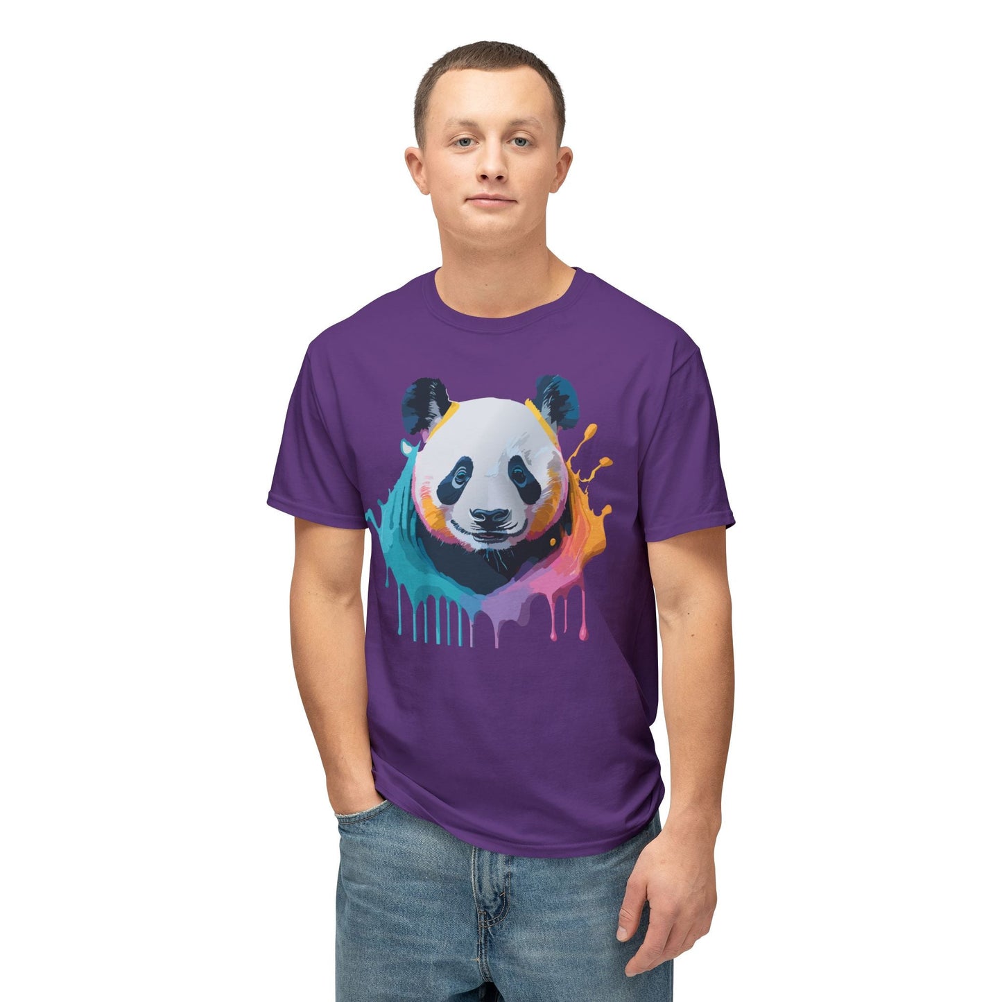Unisex HD Cotton Panda T Shirt With Full Color Panda Art Print Made In USA Premium Fit For All Sizes
