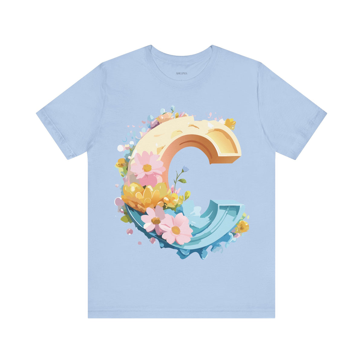 Letter C Graphic Unisex Cotton Bella+Canvas Tee with Art Letter Design