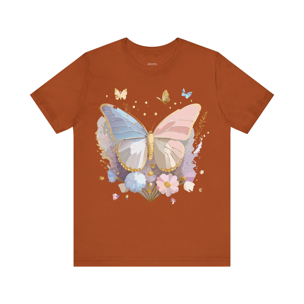 Butterfly Graphic Unisex Cotton Bella+Canvas Tee with Art Design n47