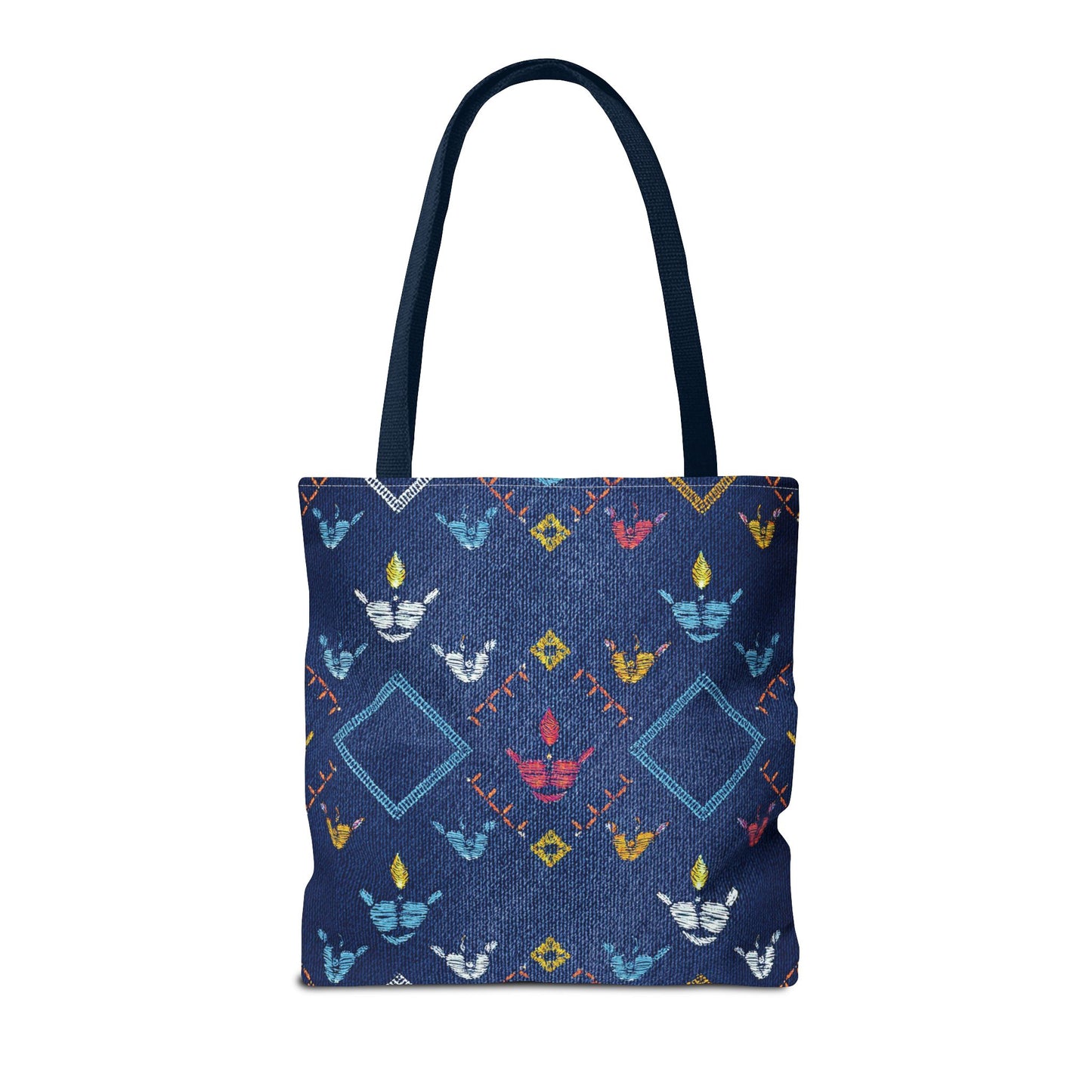 Diwali Graphic Denim Fabric Imitation Print Unisex Canvas Bag Poly Spun 3 Sizes Tote Bag 205-13