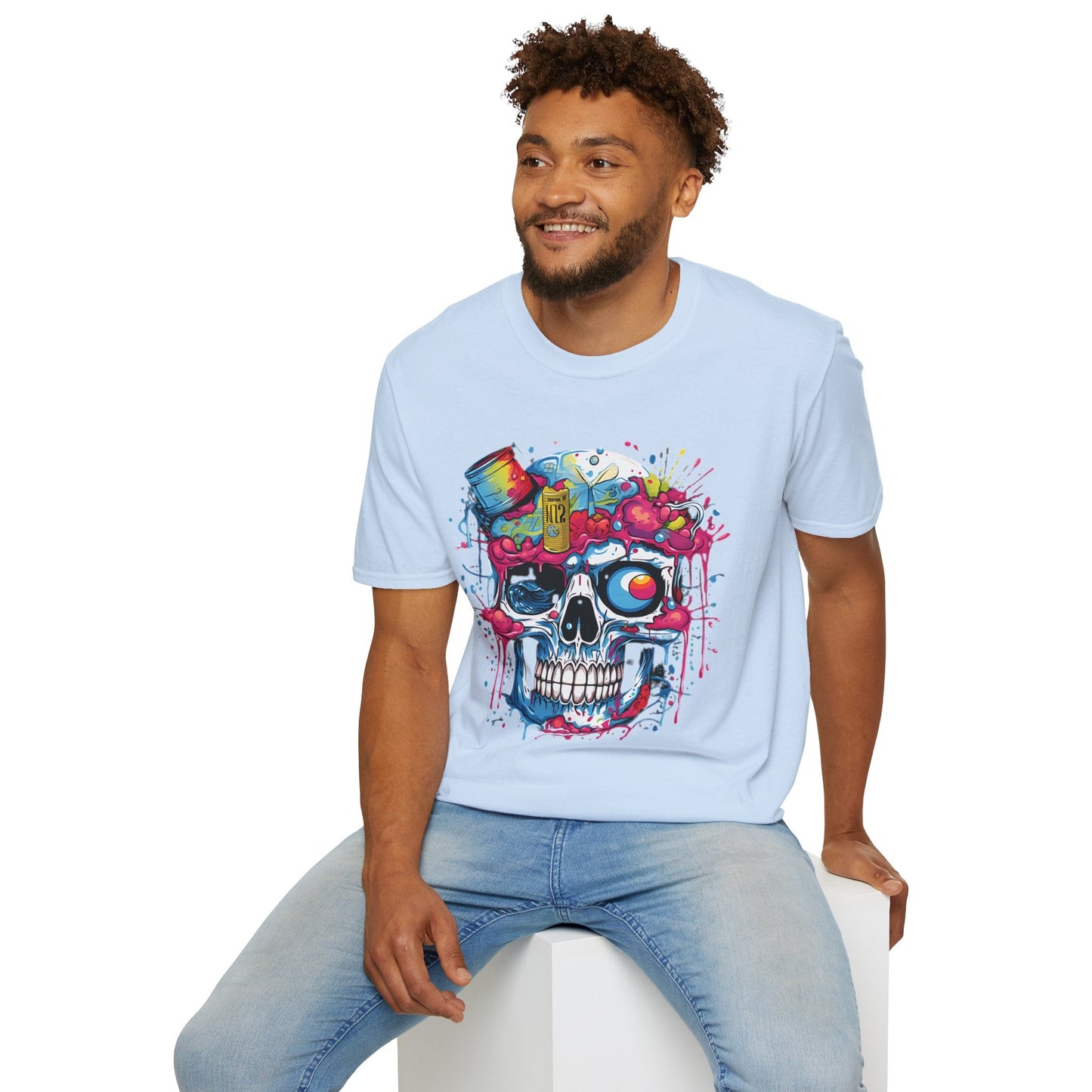 Skull Graphic Tee Shirt Unisex Skeleton Shirt Softstyle Cotton Comfort Everyday Wear Durable