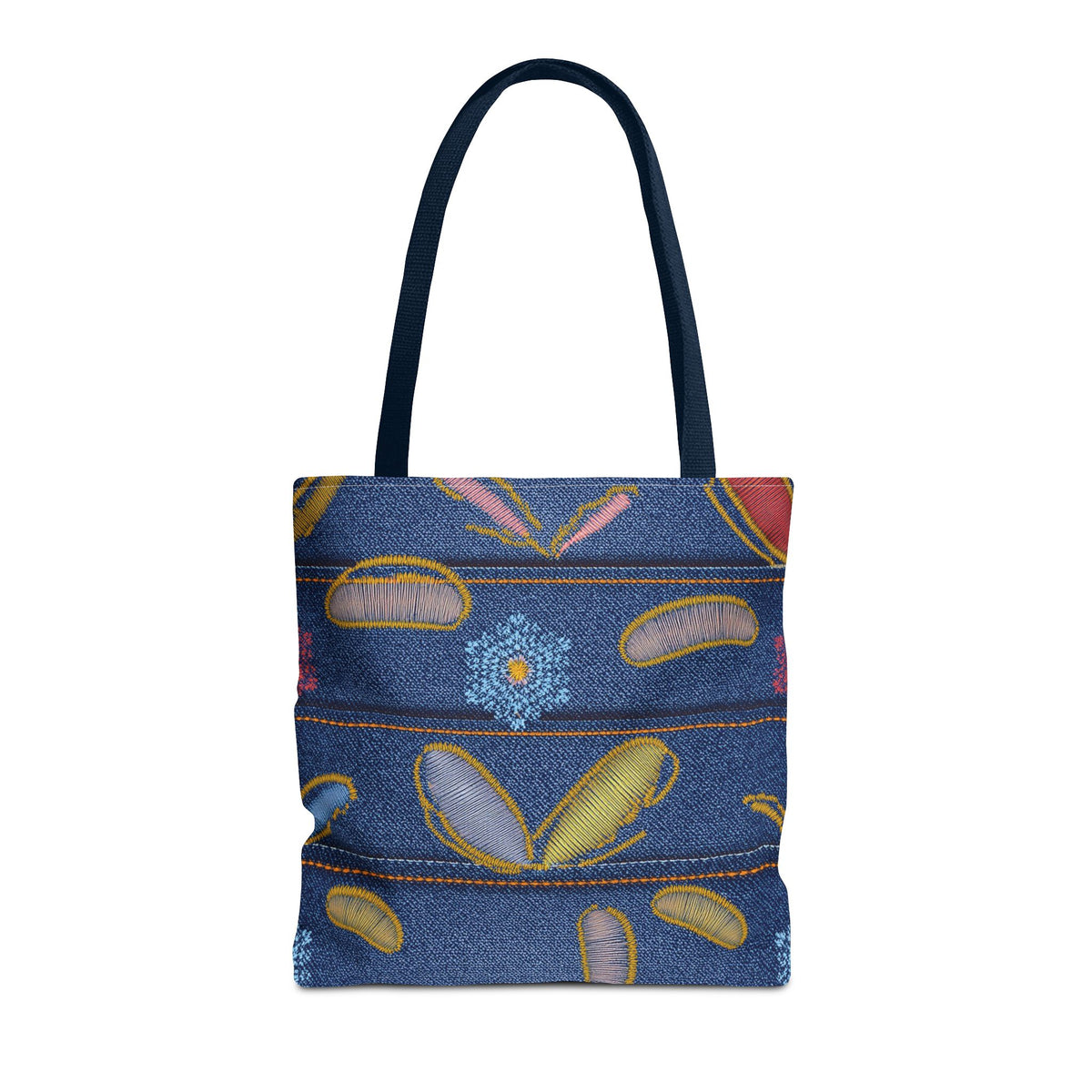 Denim Fabric Imitation Print Unisex Canvas Bag Poly Spun 3 Sizes Tote Bag 151