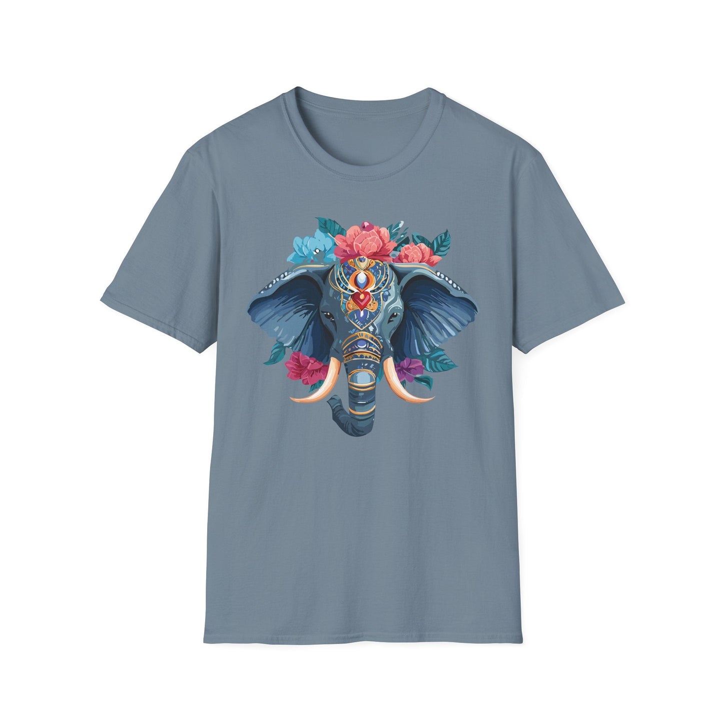 Elephant T Shirt Unisex Softstyle Tee Gildan 64000 100 Percent Ring Spun Cotton Fabric