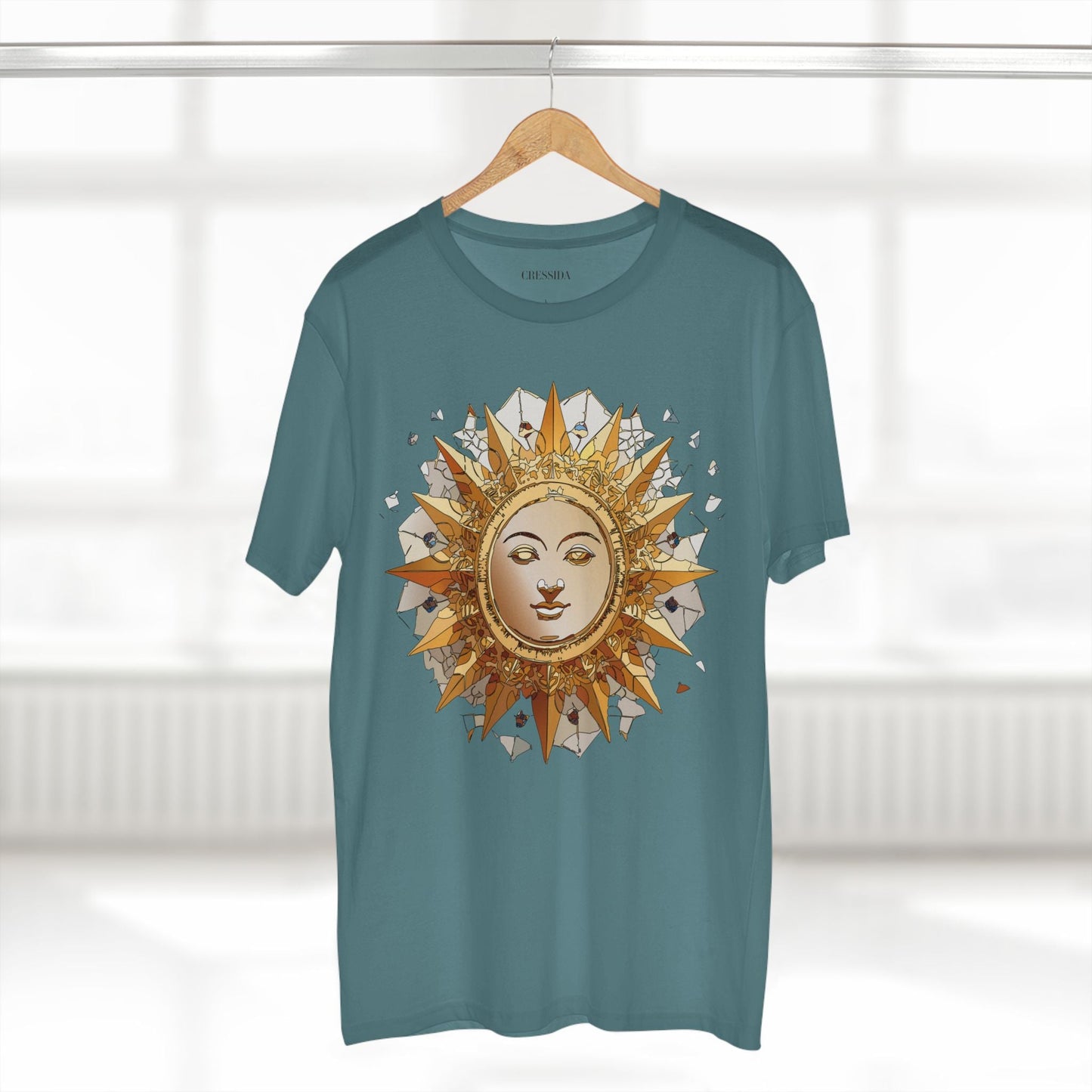 Gold Sun Graphic Unisex 100 Cotton T-Shirt with Golden Art Design 19