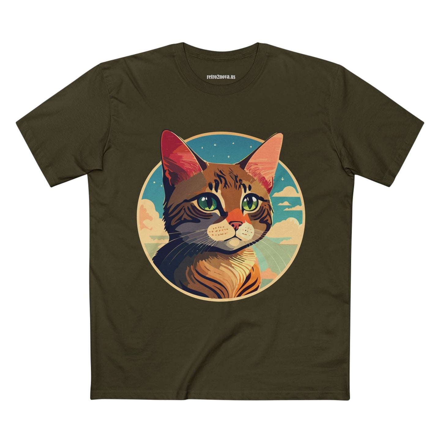 Animals Shirt Cat Design Unisex Premium Cotton Tee With Original Art From Retro2Nova Collection Exclusive Edition