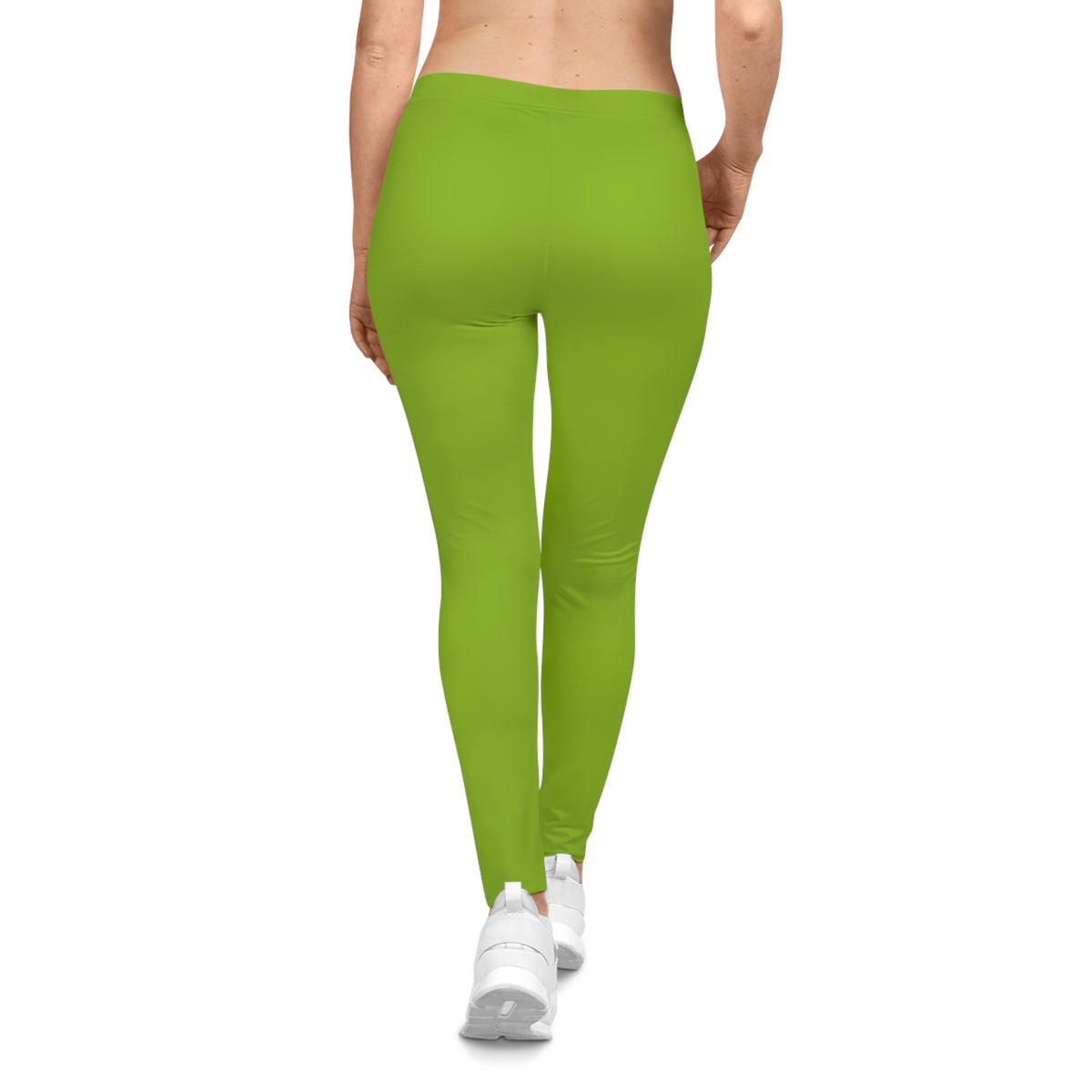 Lime Moss Color Women's Poly-Span Casual Leggings XS-2XL