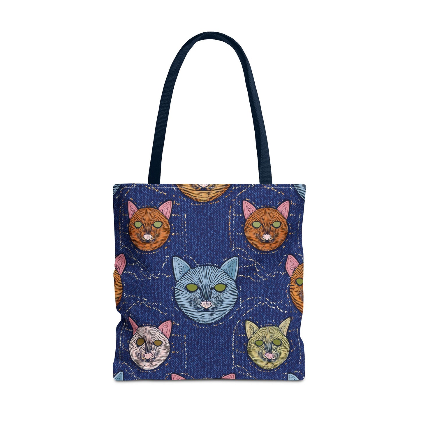 Denim Fabric Imitation Print Unisex Canvas Bag Poly Spun 3 Sizes Tote Bag 190-1