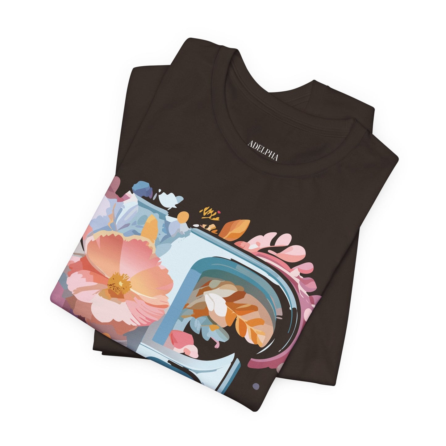 Letter F Graphic Tee Unisex Short Sleeve Vintage Inspired Adelpha Artwork Collection
