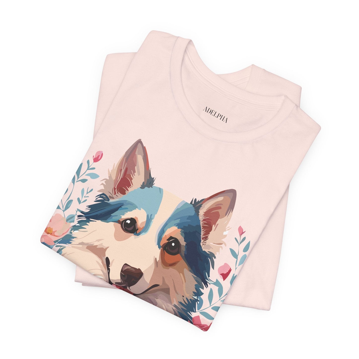 Unisex Graphic Dog Shirt Vintage Inspired Tee Art Design By Adelpha Premium Short Sleeve
