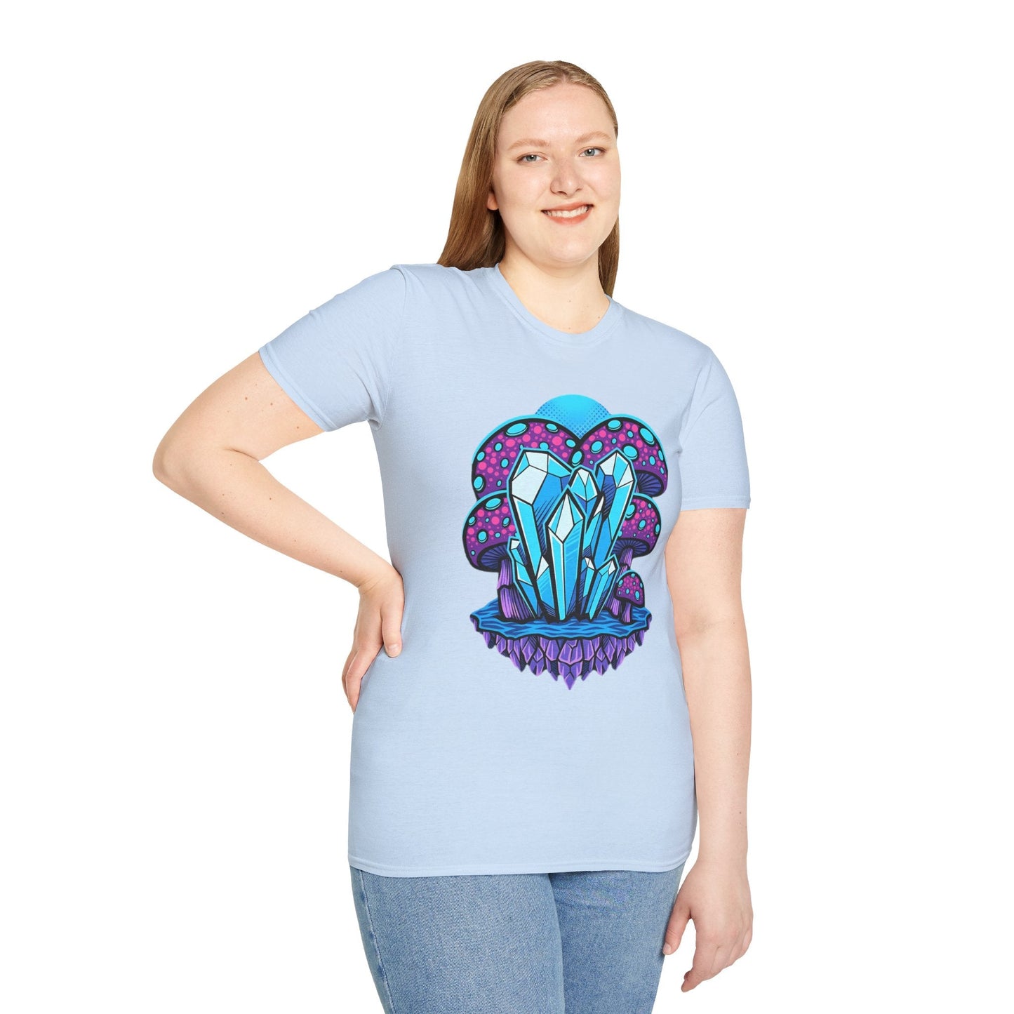 Mashroom Tee Shirt Softstyle Gildan 64000 100 Percent Ring Spun Cotton Breathable Funny Fungus