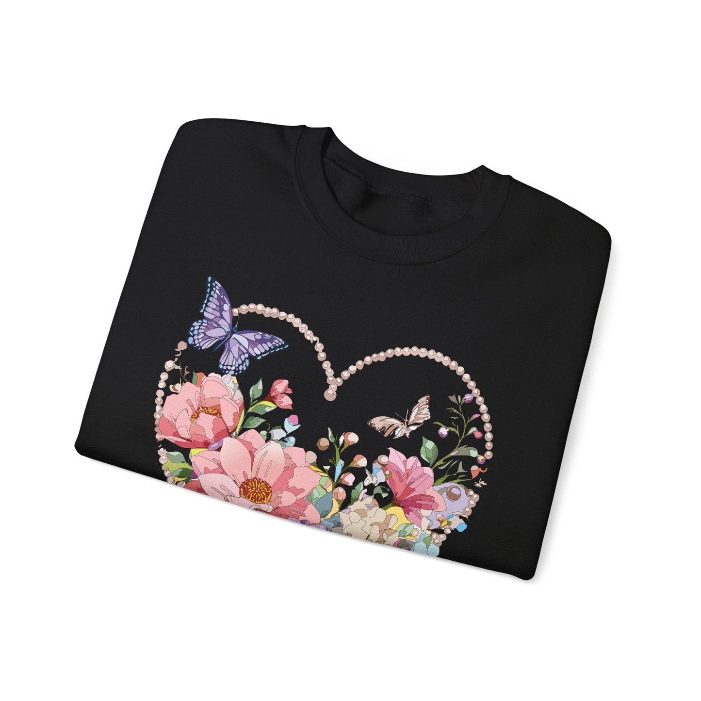 Floral Heart Sweatshirt Unisex Floral Love Crewneck Heavy Blend Gift For Valentine Day Cold Weather