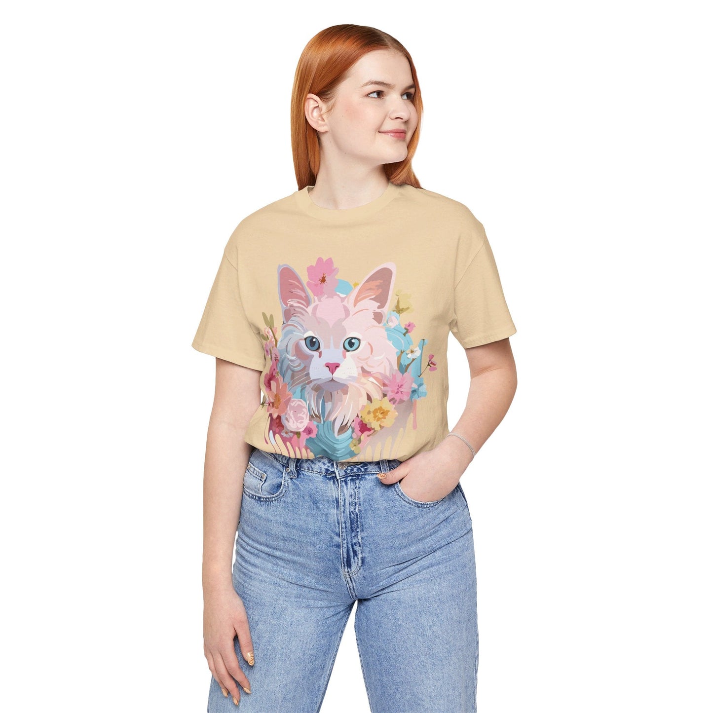 Cat Graphic T Shirt Unisex Short Sleeve Vintage Adelpha Art Tee