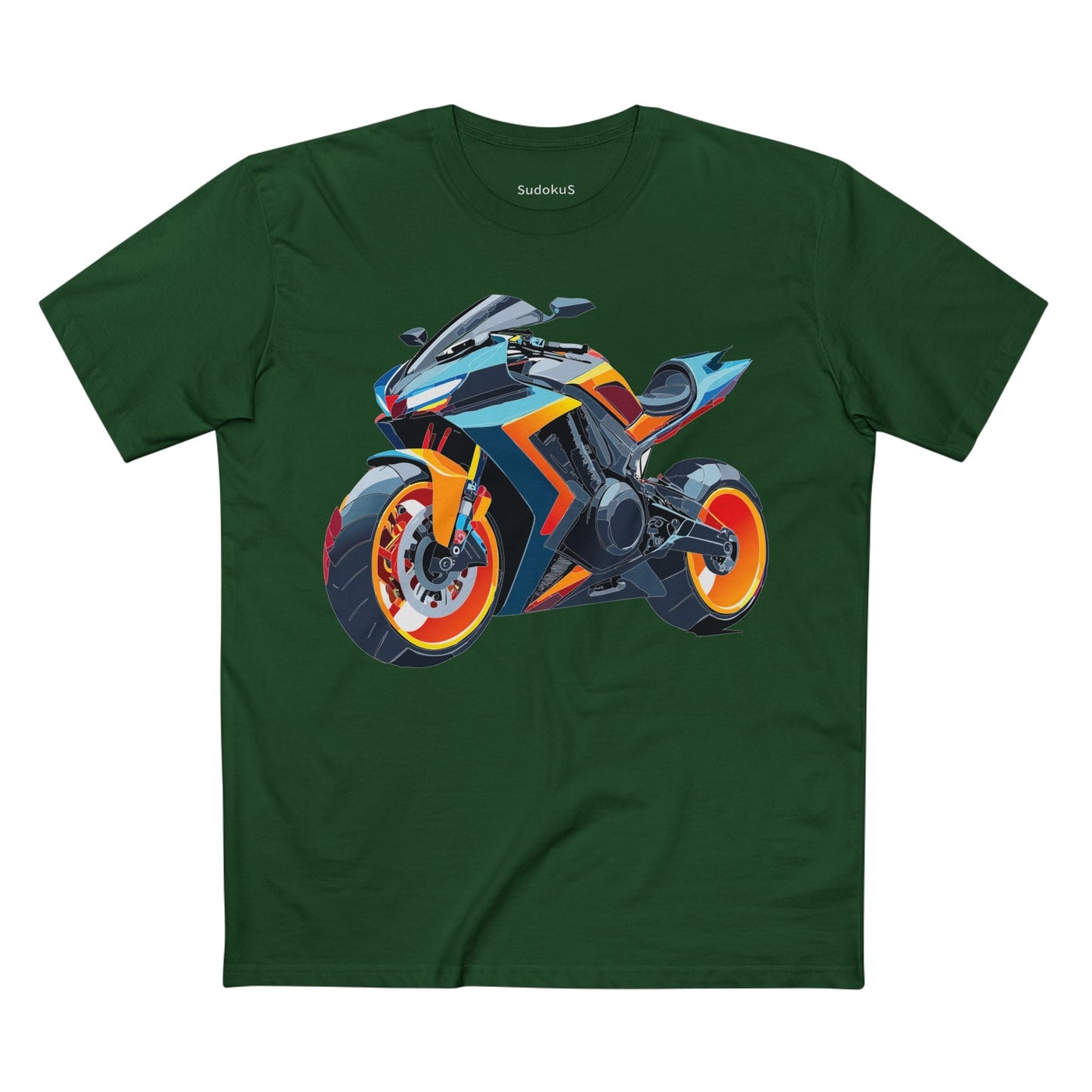 Moto Bike Graphic Unisex 100 Cotton Staple Tee 26