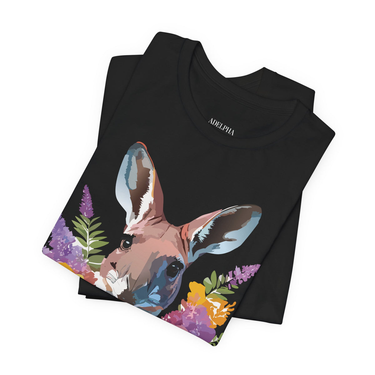 Kangaroo Graphic Unisex Cotton Bella+Canvas Tee with Art Animal Design e37