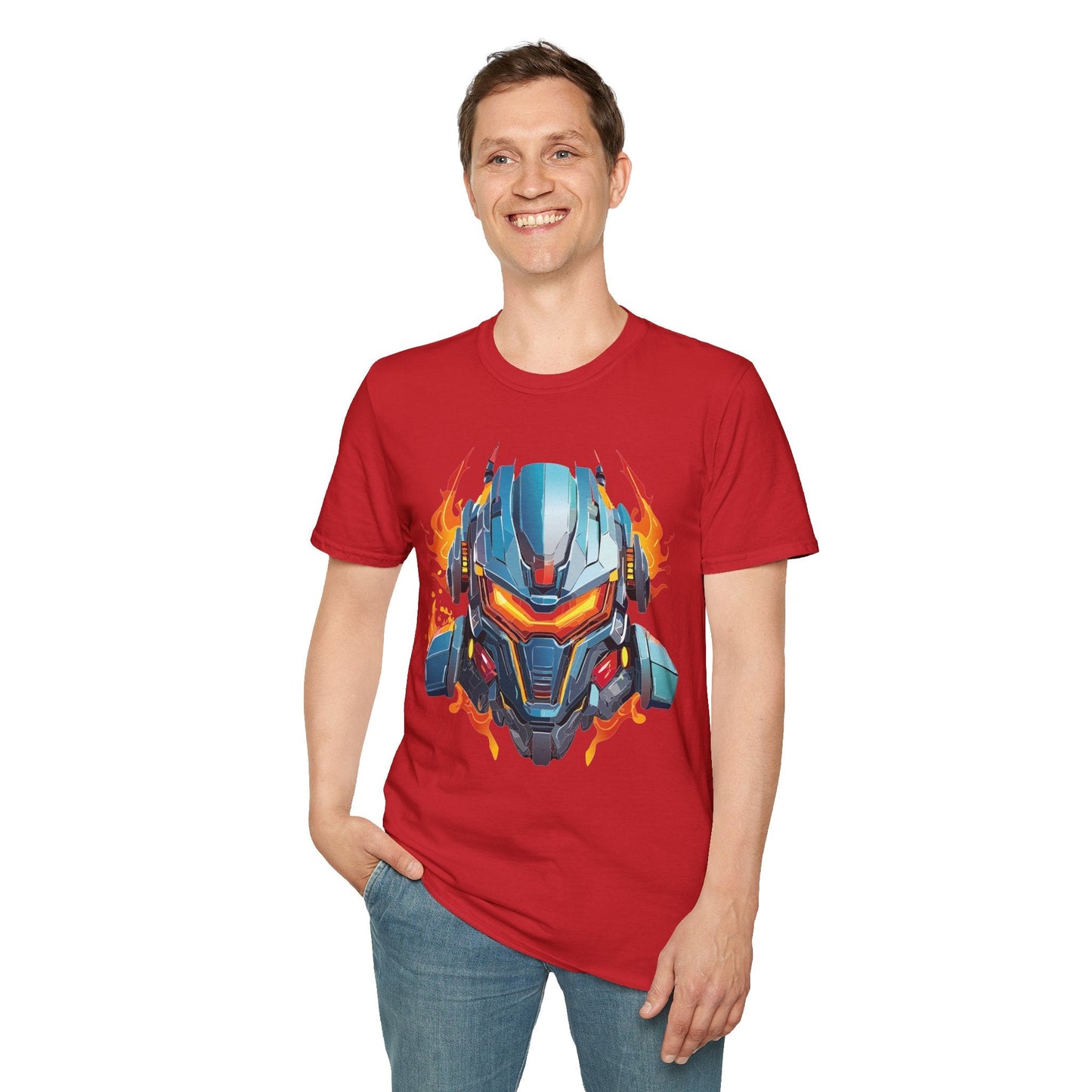 Cyborg Robot Graphic Unisex Softstyle Cotton Tee 10