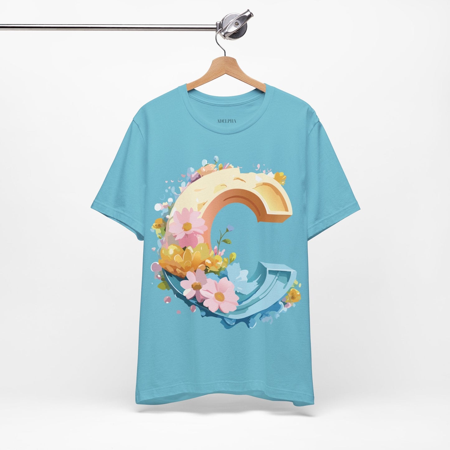 Letter C Shirt Unisex Graphic Tee By Adelpha With Vintage Inspired Artwork Design Premium Edition