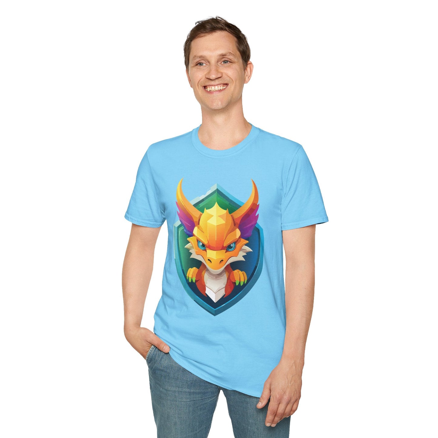 Dragon T Shirt Unisex Dragon Graphic Tee With Animal Design Soft Cotton Gildan Softstyle 64000