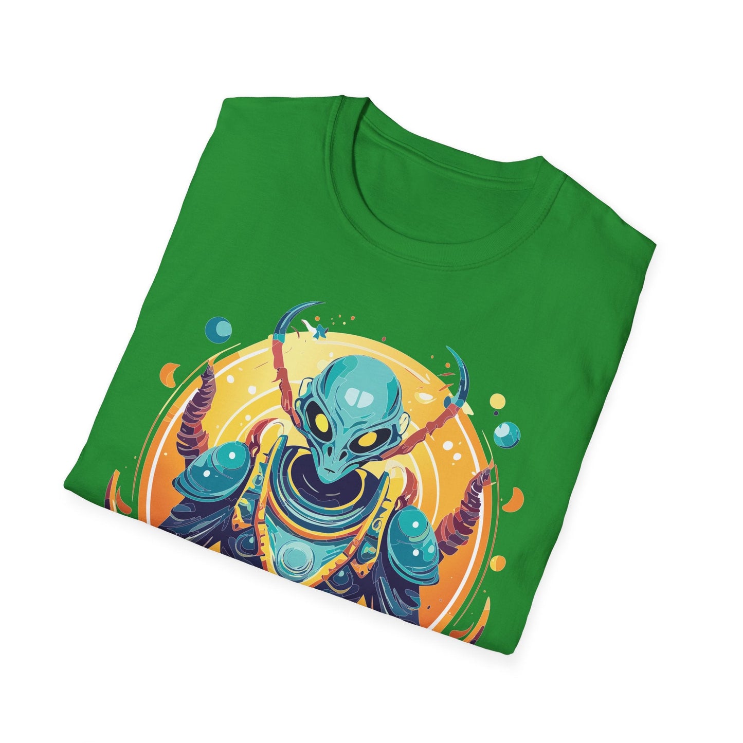 Alien Graphic Unisex Cotton Softstyle UFO Artwork Tee 16
