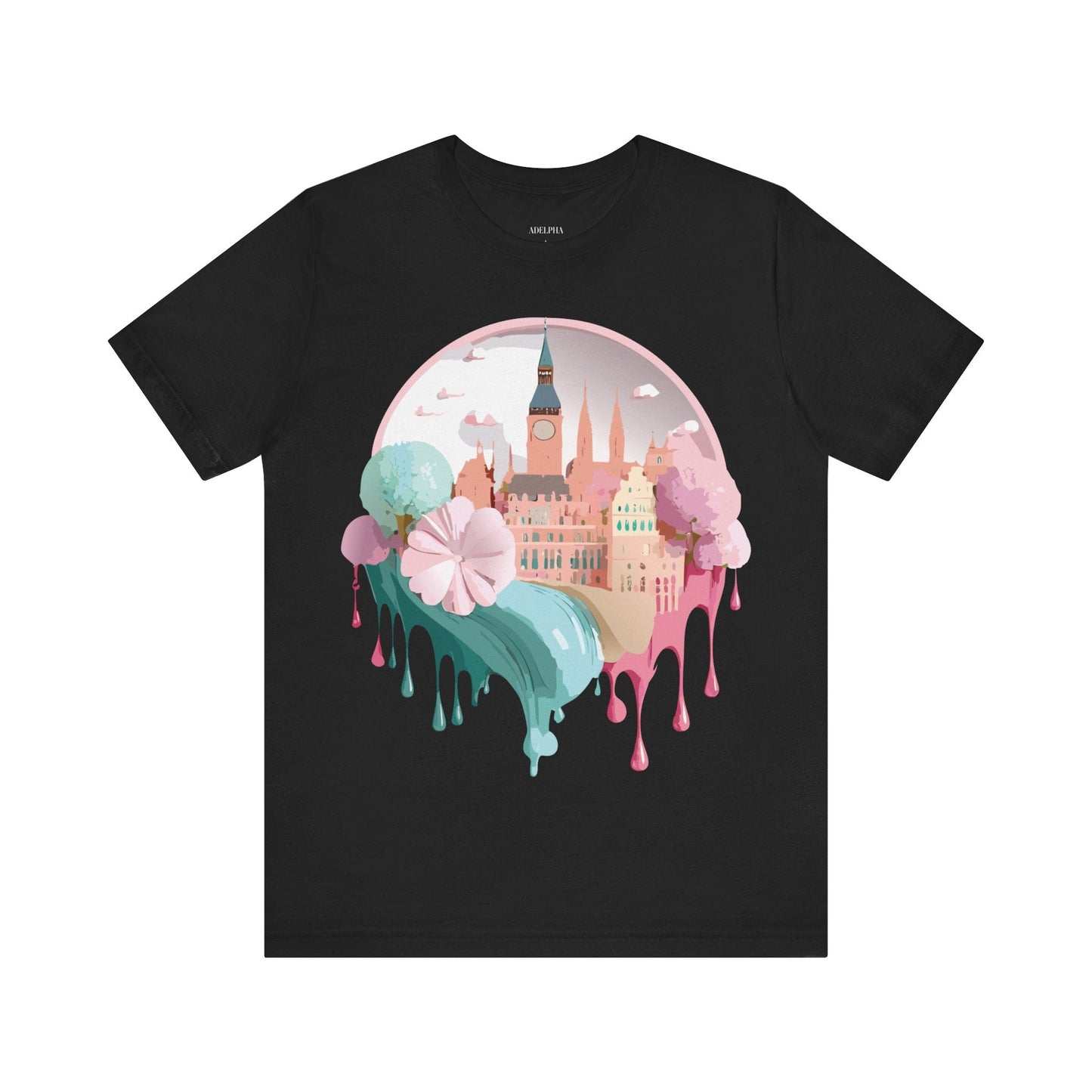 Prague Tourist Graphic Tee by Adelpha Unisex Vintage Style Short Sleeve Shirt Collection