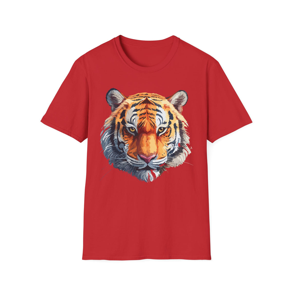 Tiger Face T-Shirt | Bold Watercolor Tiger Portrait